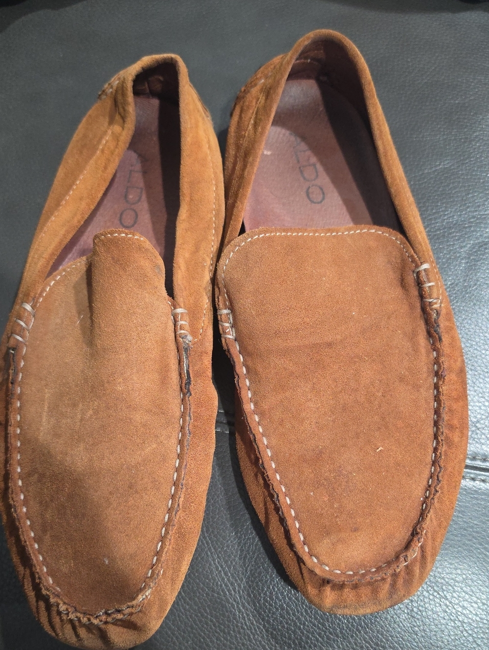 Aldo Brown Suede Slip-On Loafers